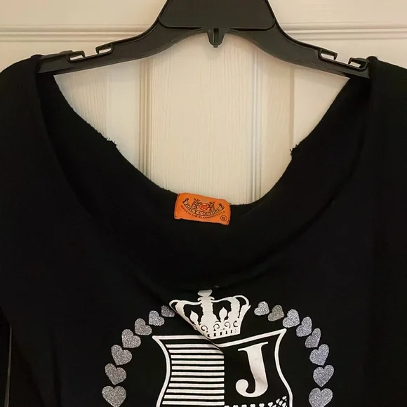Vintage Y2K Juicy Couture "Juicy" sweatshirt with crest in black/silver size sm - Picture 4 of 6